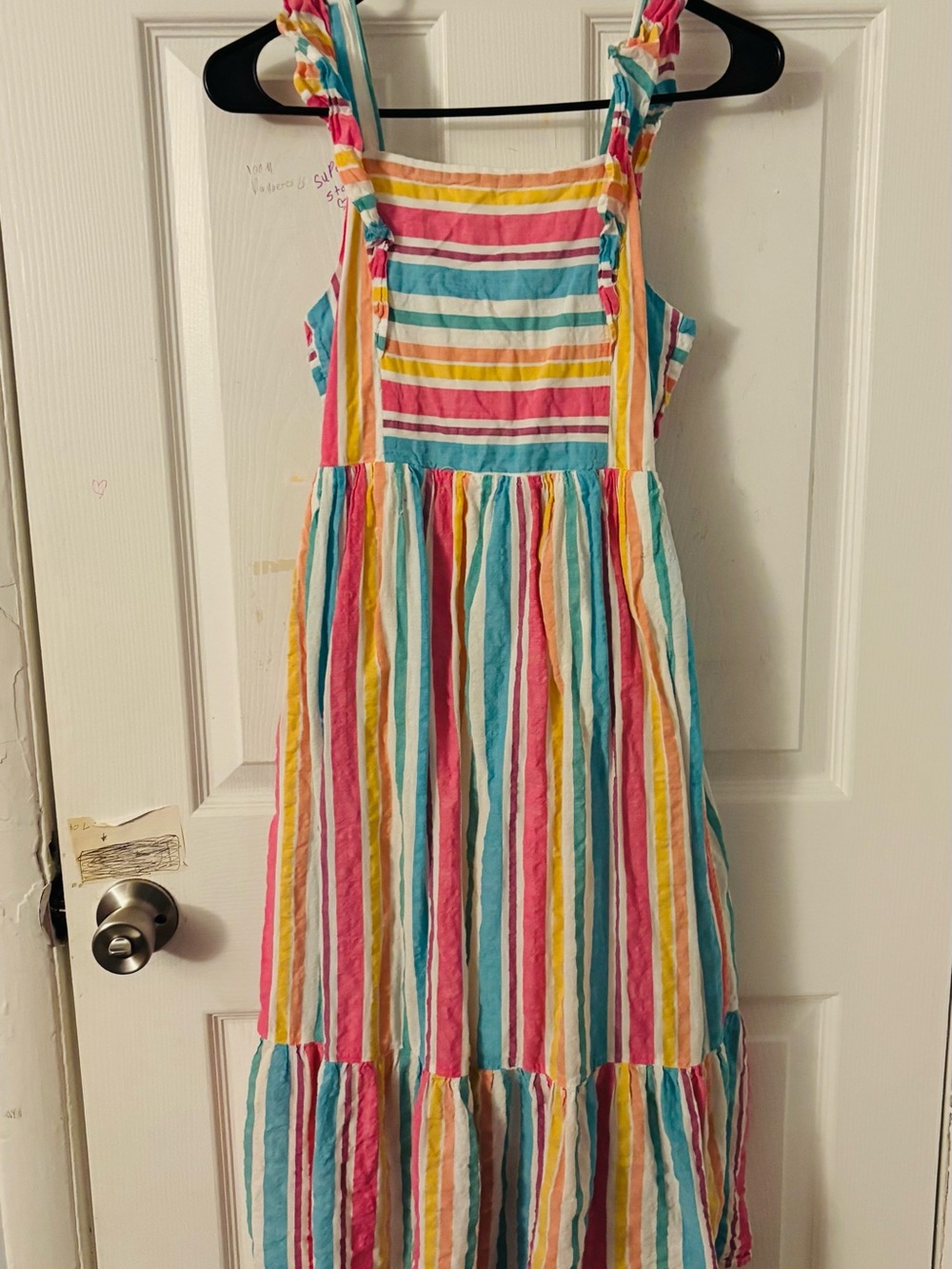 Cat & Jack Girls Multicolor Striped Sundress in Pink, Teal, Yellow & White
